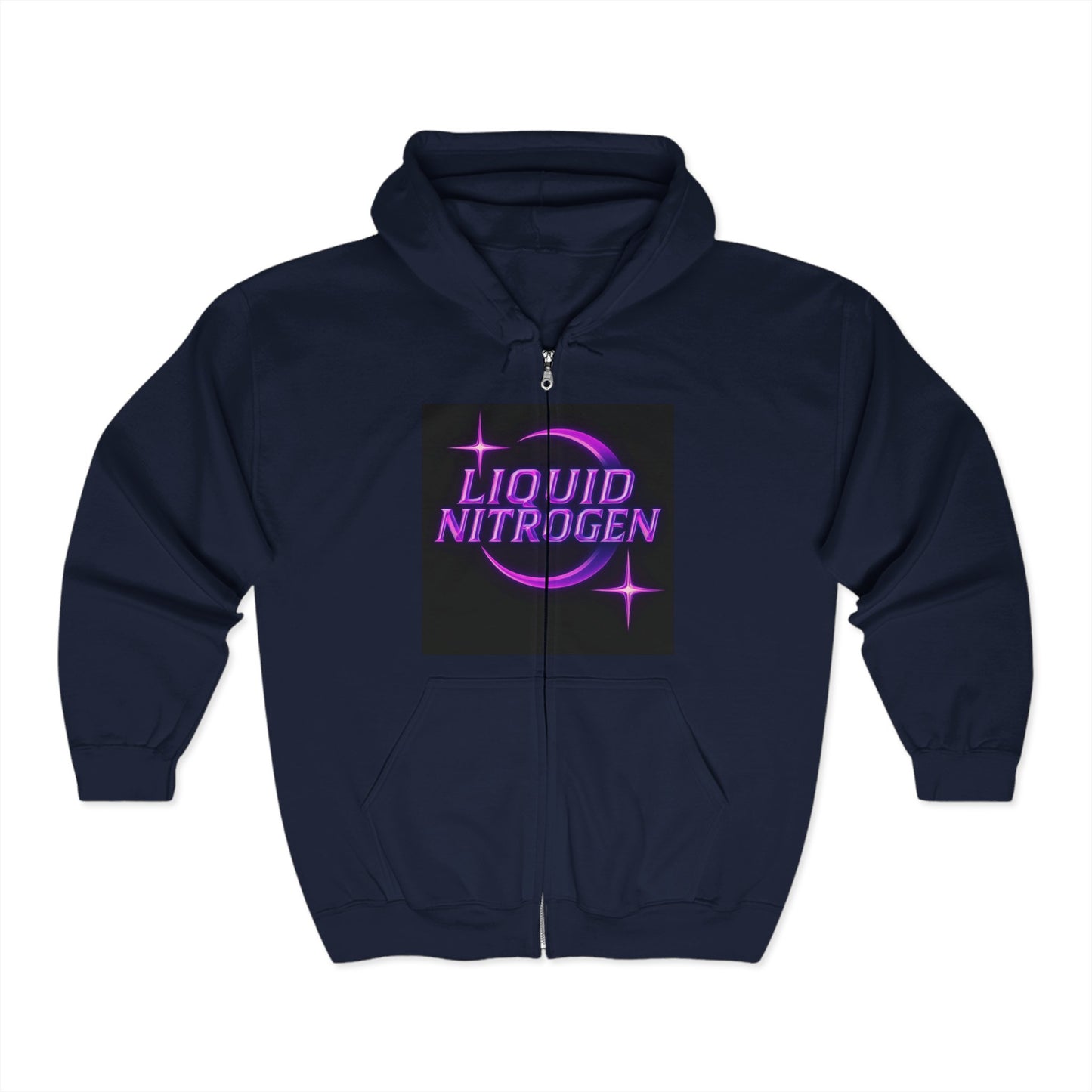 Liquid Nitrogen Hoodie - Heavy Blend Zip Sweatshirt, Trendy Outerwear, Streetwear, Cozy Layer, Perfect for Chill Days