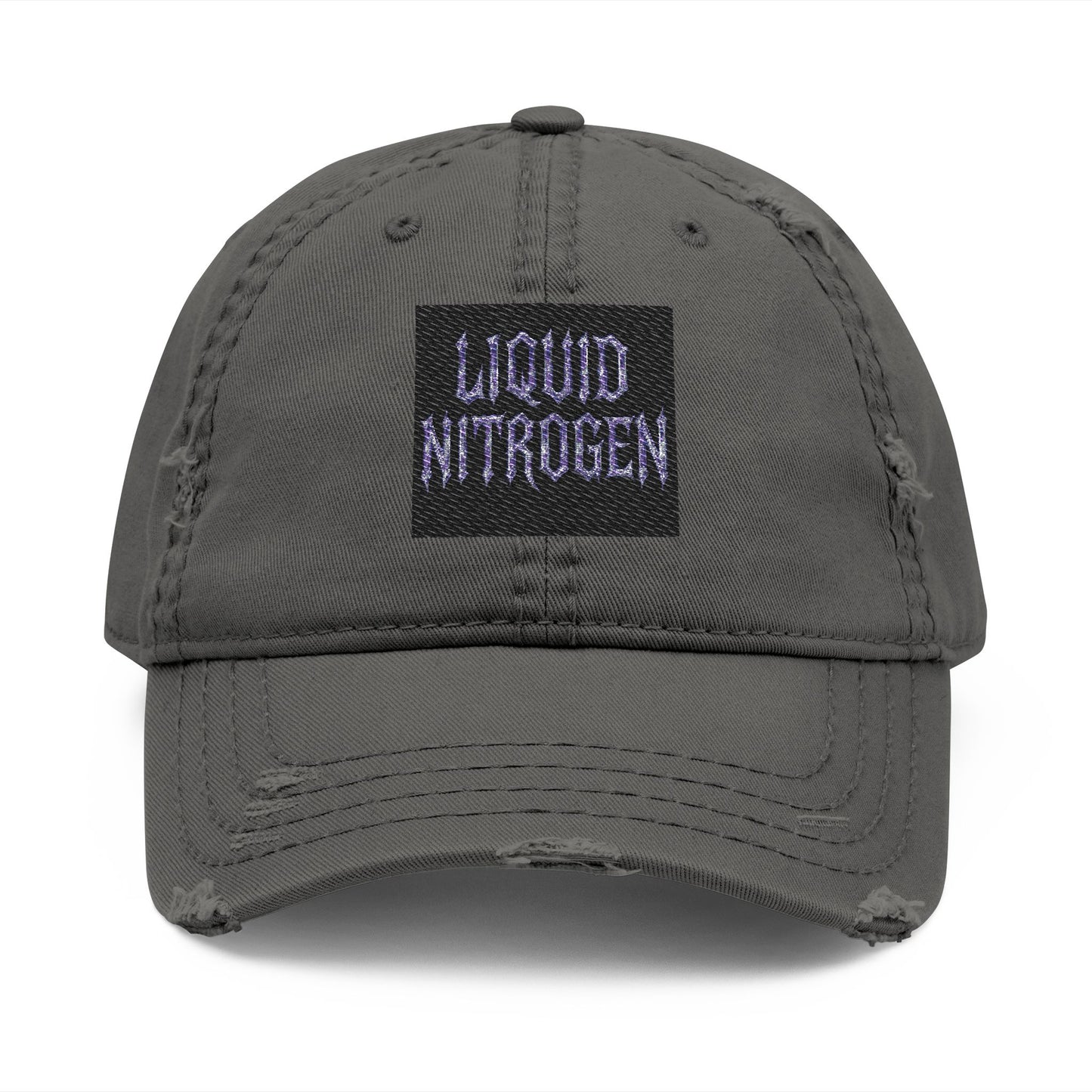 Distressed Liquid Nitrogen Collection Hat with Liquid Nitrogen Embroidery | Casual Cap, Unique Gift Idea, Streetwear, Outdoor Events