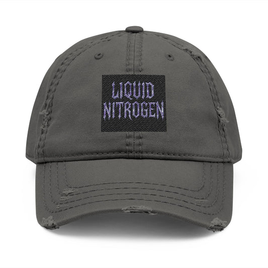 Distressed Liquid Nitrogen Collection Hat with Liquid Nitrogen Embroidery | Casual Cap, Unique Gift Idea, Streetwear, Outdoor Events