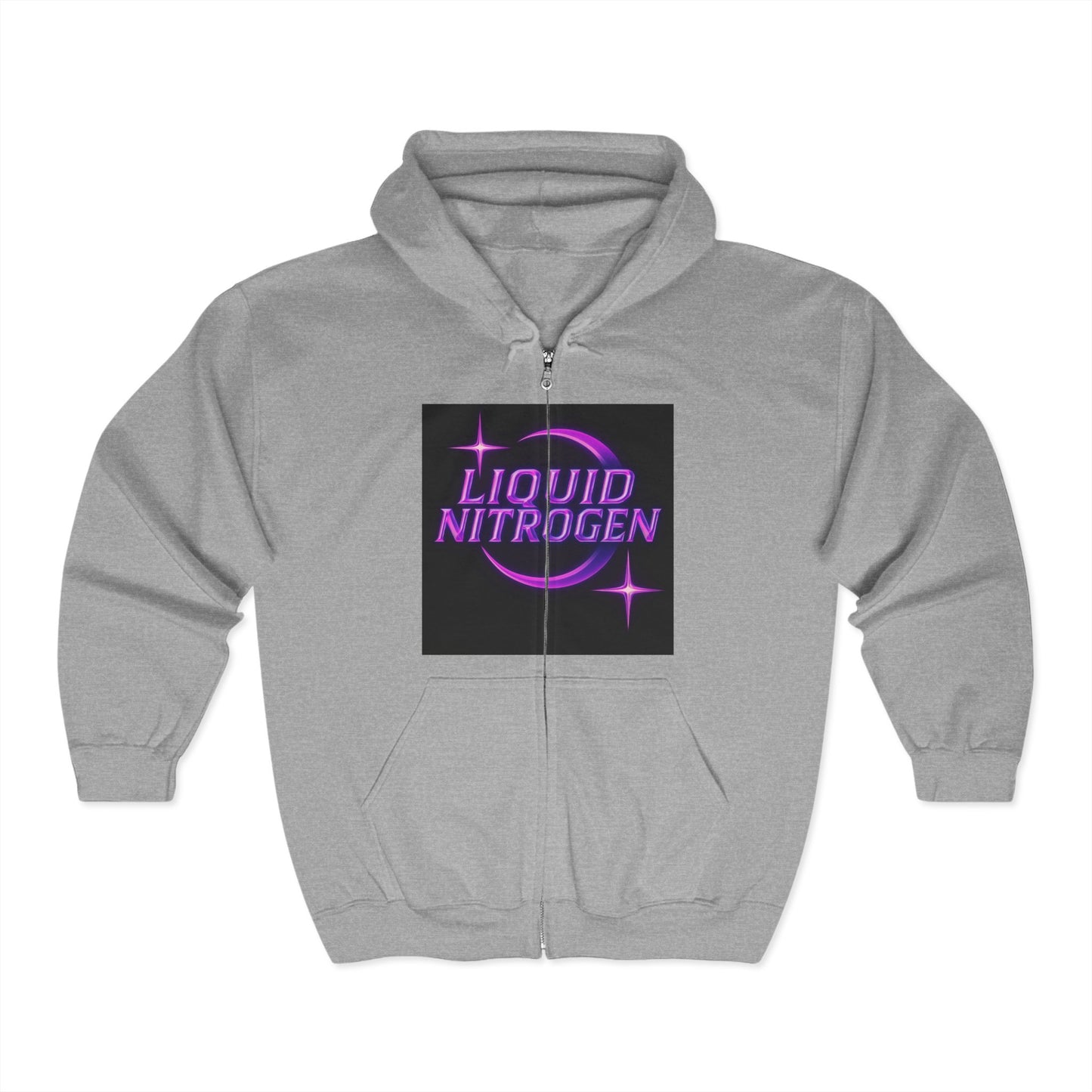 Liquid Nitrogen Hoodie - Heavy Blend Zip Sweatshirt, Trendy Outerwear, Streetwear, Cozy Layer, Perfect for Chill Days