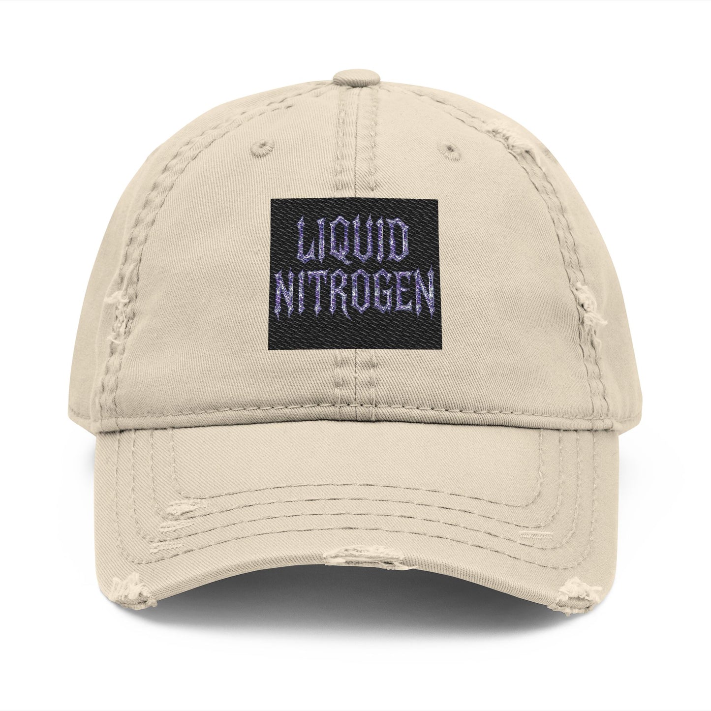 Distressed Liquid Nitrogen Collection Hat with Liquid Nitrogen Embroidery | Casual Cap, Unique Gift Idea, Streetwear, Outdoor Events