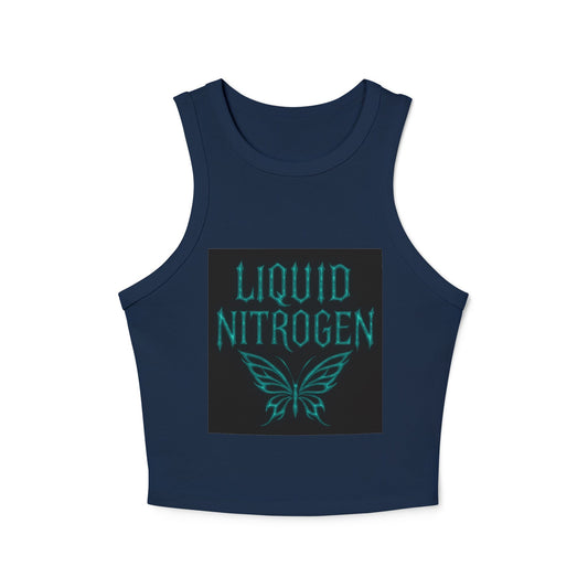 Liquid Nitrogen Butterfly Racer Tank Top, Women's Crop Tank, Summer Fashion, Festival Wear, Graphic Tee
