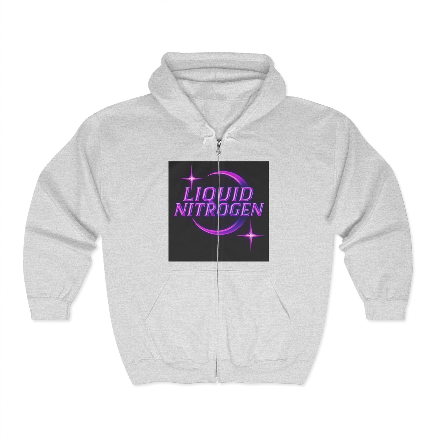 Liquid Nitrogen Hoodie - Heavy Blend Zip Sweatshirt, Trendy Outerwear, Streetwear, Cozy Layer, Perfect for Chill Days