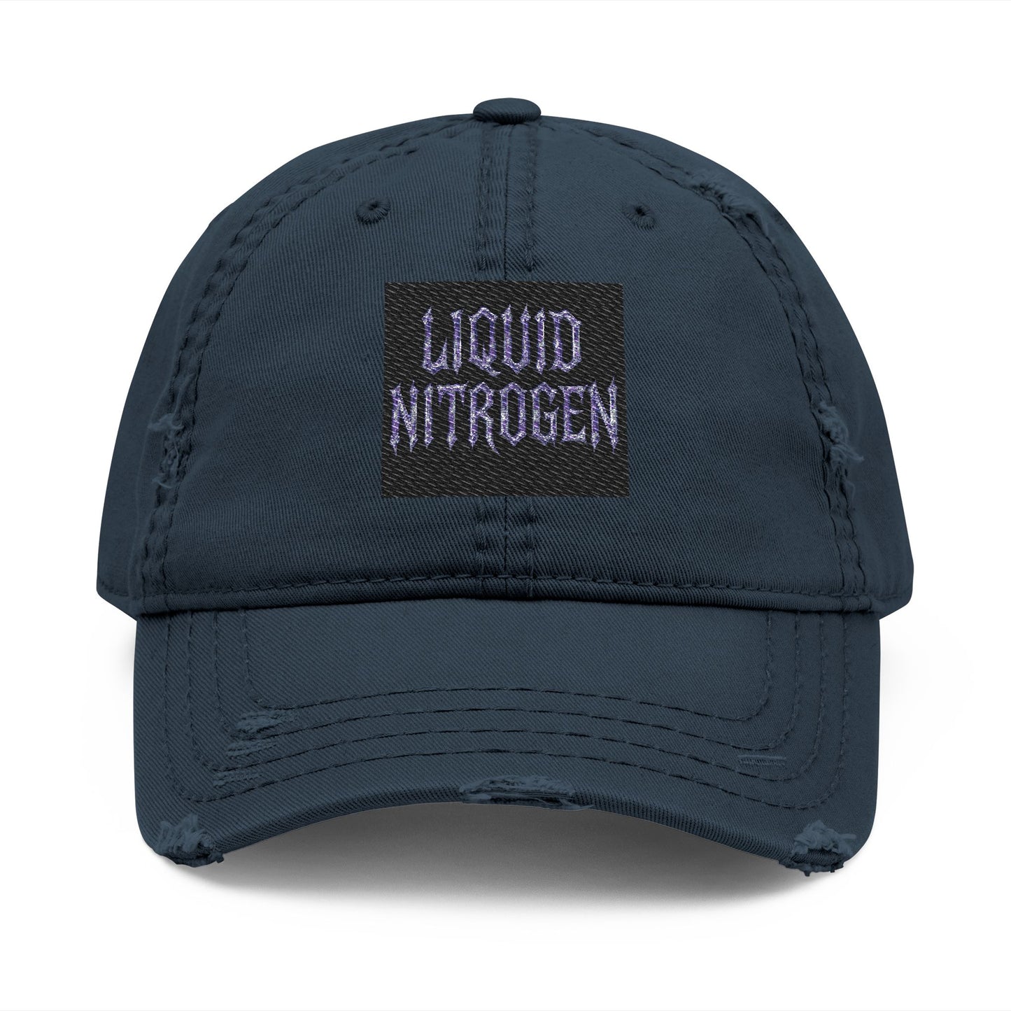 Distressed Liquid Nitrogen Collection Hat with Liquid Nitrogen Embroidery | Casual Cap, Unique Gift Idea, Streetwear, Outdoor Events