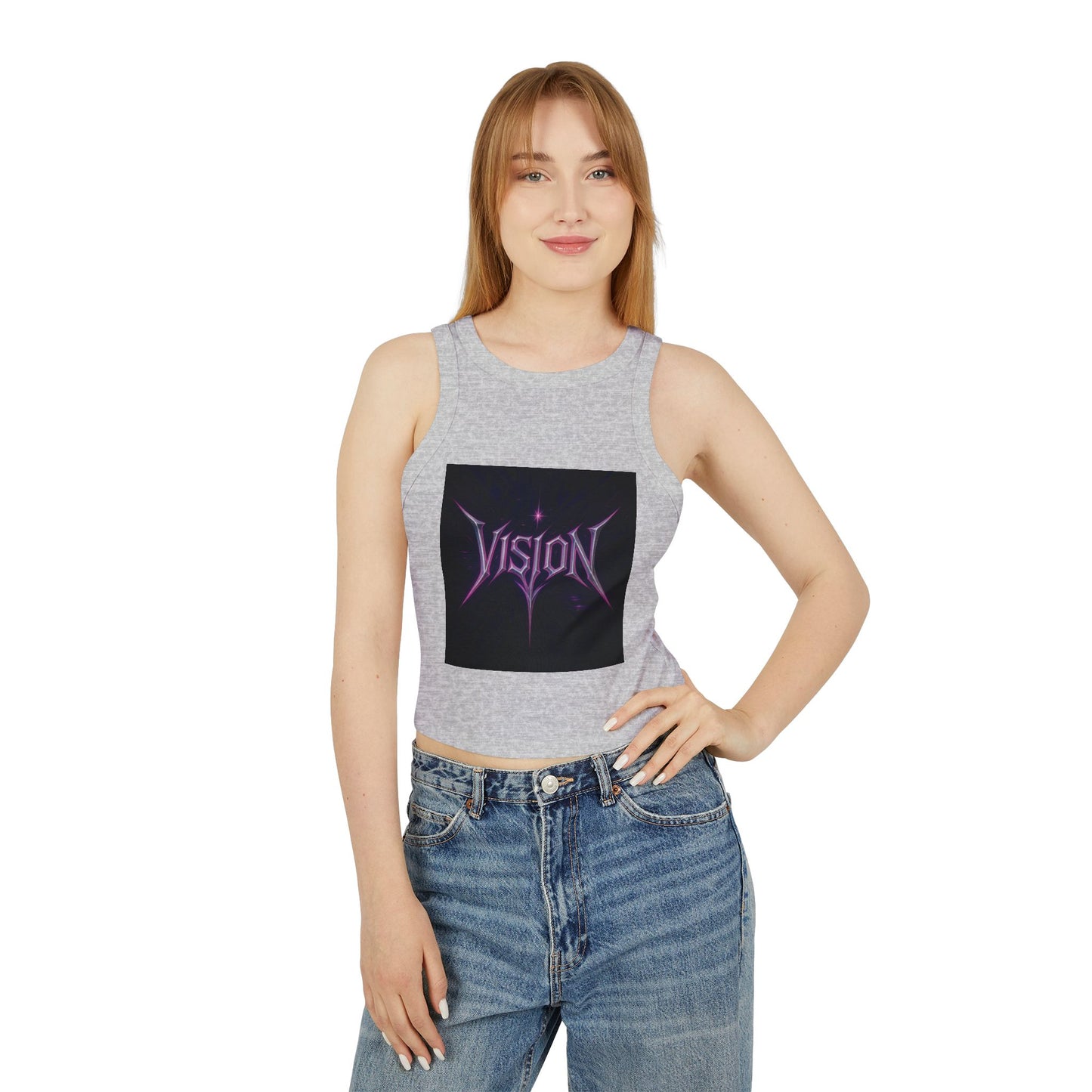 Vision Collection Graphic Crop Tank Top | Summer Vibes, Streetwear Style, Festival Outfit, Gift for Her, Workout Top, Casual Fashion